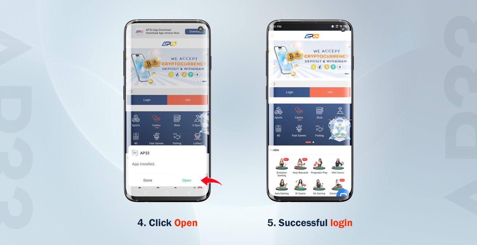 AP33 Android APK download guide step 3 click install