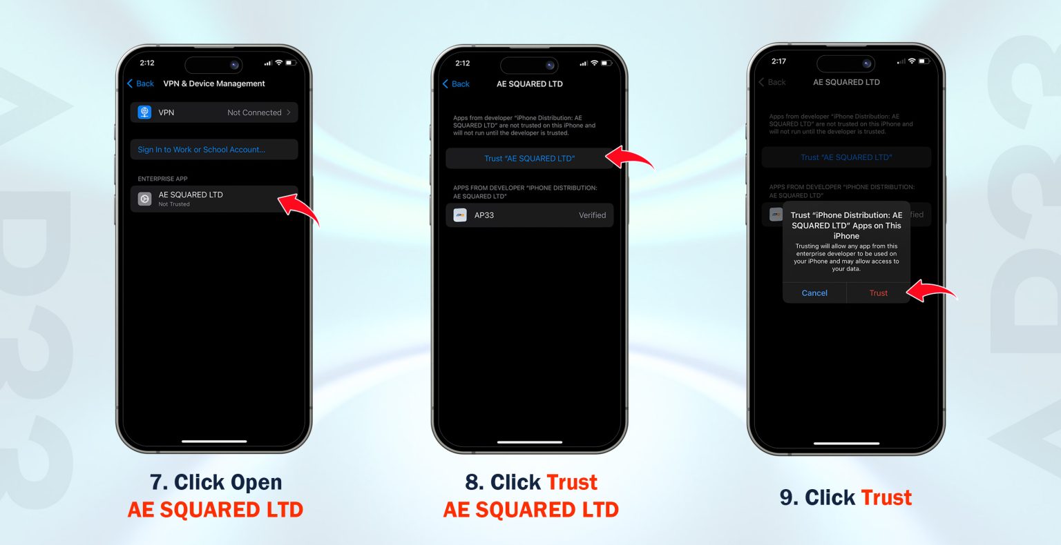 AP33 iOS trust AE Squared LTD developer profile