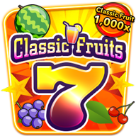 Classic Fruits 7 slot game icon with fruits and “Classic Fruit 1,000x” label.
